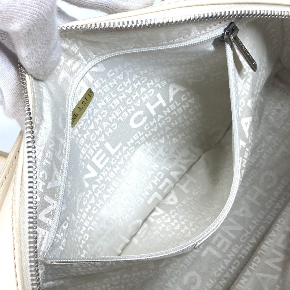 CHANEL Logo Shoulder Bag Leather Canvas Women's Ivory - Picture 16 of 16